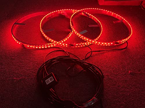 Sando Tech 15.5'' RGB IP68 Wheel Light kit Braking Functionand Strobe LED Wheel Ring Lights Tire Lights Multiple Colors Bluetooth App Control - Compatible with Polaris Slingshot