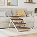 vidaXL Dog Stair, Foldable Dog Ramp, Wooden Pet Step for Large Dogs, Anti-Slip Puppy Ramp for Car Bed Couch Sofa, Gray Solid Wood Fir