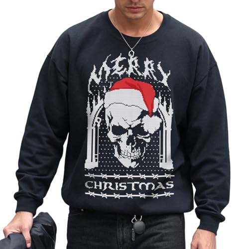 Sanfran Clothing Vintage Retro Santa Skull Christmas Jumper 