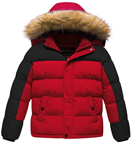 Image of CREATMO US Boy's Water Resistant Winter Coats Warm Fleece Lined Outwear Windbreaker Ski Jacket