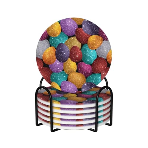 Dessous de verre céramique œufs colorés pour table basse - 2
