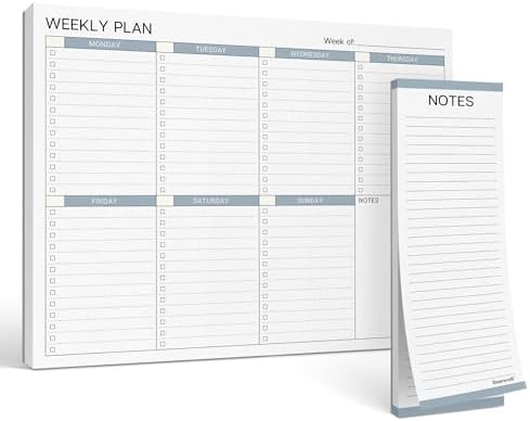 Dunwell Large Weekly Planning Pad, 8.5x11 Weekly To Do List, 54 Letter ...