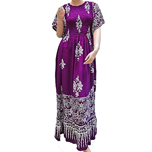 Vestido caftán azul mujer talla única túnica playera ligera suelta