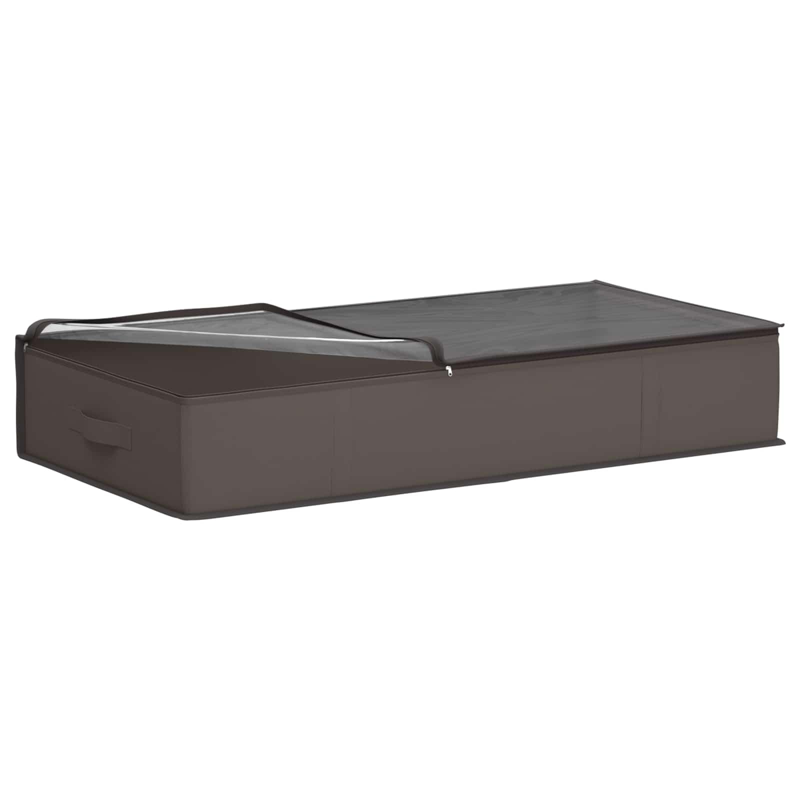 Contenitore grigio in tessuto non tessuto con finestra superiore trasparente, 100 x 50 x 18 cm, pieghevole, per vestiti, armadio, ufficio, cucina, bagno, salvaspazio, aiuto per l'ordine