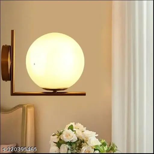 Image of Frosted Pearl Wall Light | Decorative Wall Lamp Fixture for Living Room Bedroom Dining Cafe Bar Restaurant | Modern Home Decor Lighting | Without Bulb