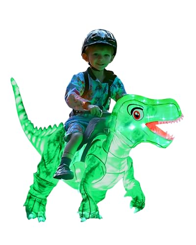 Disfraz inflable de niño dinosaurio con luz LED miniatura 1