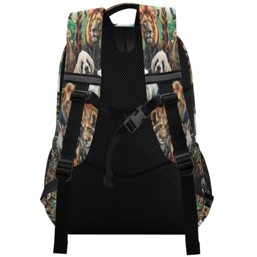 Africa Animals School Backpack for Kids Laptop Bookbag with Reflective Strip 17in3