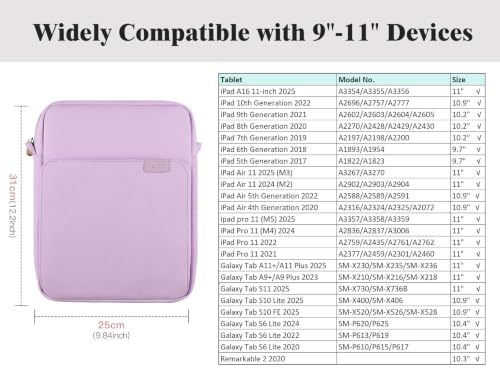 Image of TiMOVO 9-11 inch Tablet Sleeve Bag Carrying Case with Strap, Purple