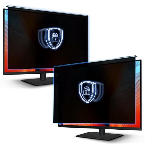 Image of VINTEZ [1 Pack] 23 Inch 16:9 & [1 Pack] 17-19 Inch 5:4 Acrylic Computer Privacy Screen Filter for Widescreen Computer Monitors - Monitor Frame Hanging Type - Desktop Privacy Screen Bundle