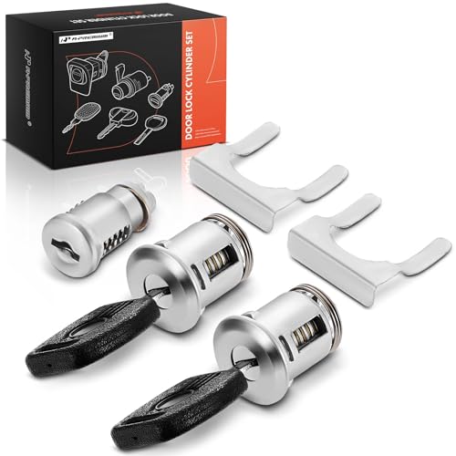 A-Premium Ignition & Door Lock Cylinder Kit with Keys Compatible with Kenworth W900L C500 T270 T300 T370 T660 T680 & Peterbilt 325 330 357 386 389 2001-2011, Door Lock Cylinder Set for R56106503000