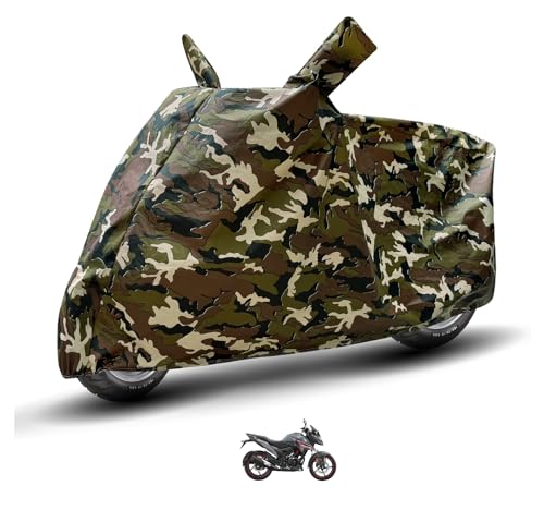 Image of Auto Hub Waterproof Bike Cover Compatible with X-Blade Dustproof, UV Protection Two Wheeler Bike X-Blade Cover - Army Print