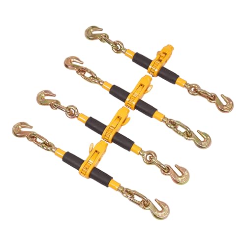 Cbhfmljd Chain Binder, Industrial Agricultural Towing Applications in Chain and Binder Kit Chains and Binders Ratchet Chain Binder Kit, Heavy Duty Load Binders with Chains 3300lbs Working Load