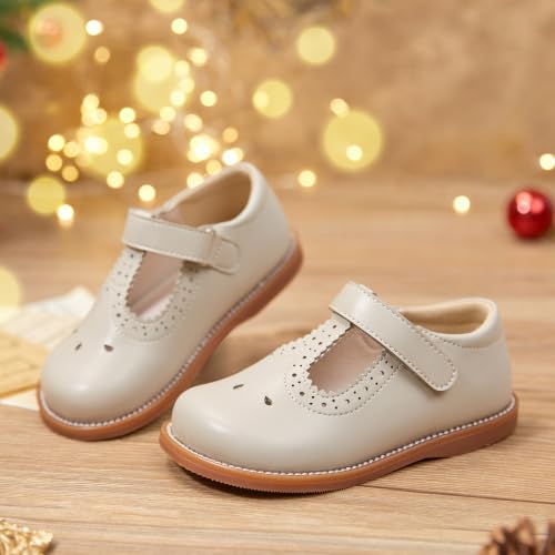 Image of GINFIVE Toddler Girls Mary Jane School Oxford Dress Flat Shoes for Wedding