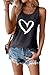 MQSVPUT Heart Tank Top Women Summer Casual Sleeveless Shirts Loose Fit Graphic Basic Workout T-Shirt(Dark Gray1,S)