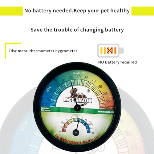 Mclanzoo MC-THER01 Reptile Terrarium Thermometer Hygrometer Dual Gauges 2-In-1 thumb #3