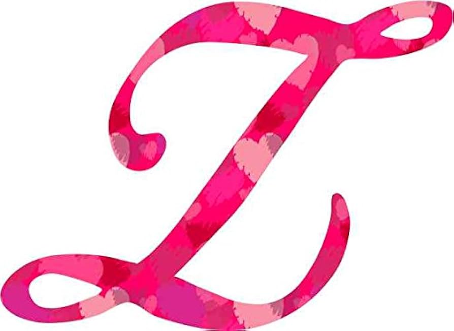 Amazon.com: StickerTalk Heart Pattern Cursive Z Monogram