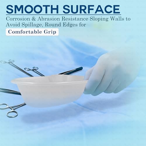 Image of OTICA Plastic Kidney Tray 10'' Medium Kidney Shaped Emesis Basin Surgical Medical Tray pan Bowls Reusable Plastic Kidney Dish Dental Lab Instruments Bathroom Soiled Dressings Medic Waster