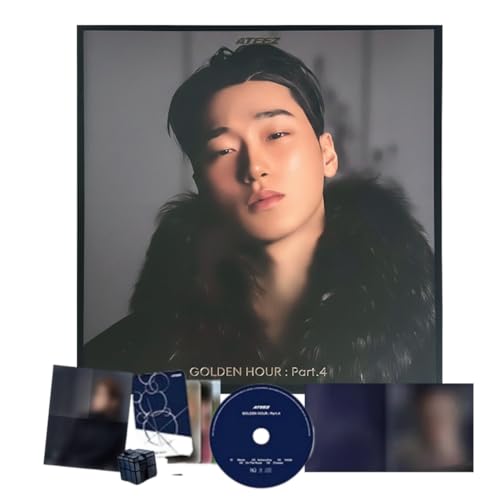 ATEEZ GOLDEN HOUR Part.4 Album Digipack [SAN Ver.] Cover + CD + Photocard + Booklet + Sticker + Folded Poster (Adrenaline)
