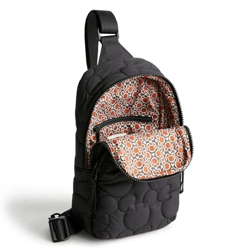 Image of Vera Bradley Women's Disney Featherweight Lorman Sling Backpack - Water Resistant Crossbody Purse for Travel, Work - Moonless Night