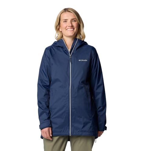 Columbia Womens Switchback II Lined Long Rain Jacket, Collegiate Navy, X-Small