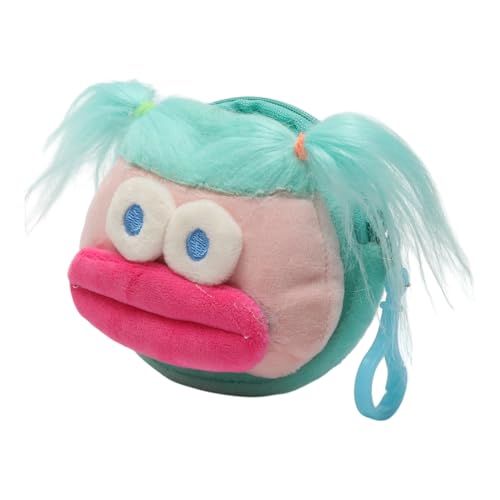 Generic 1Pcs Money Pouch for Traveling Sausage-Lips Braid Cartoon Wallet Plush Green 10x10cm2