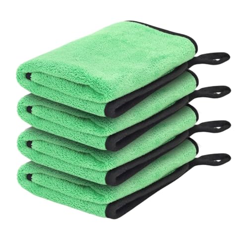 Image of Btag Microfiber Cleaning Cloth, 40x40 cms 600 GSM | Highly Absorbent,Lint and Streak Free, Multi-Purpose Wash Cloth for Kitchen,Car,Window,Stainless Steel,Silverwear(Green 40x40cms) Pack of 4