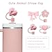4 Pcs 0.4in Straw Cover for Stanley Cup, Silicone Straw Topper Set for 30&40oz Stanley Tumble, Fit for 10mm/0.4in Straws (Pink)