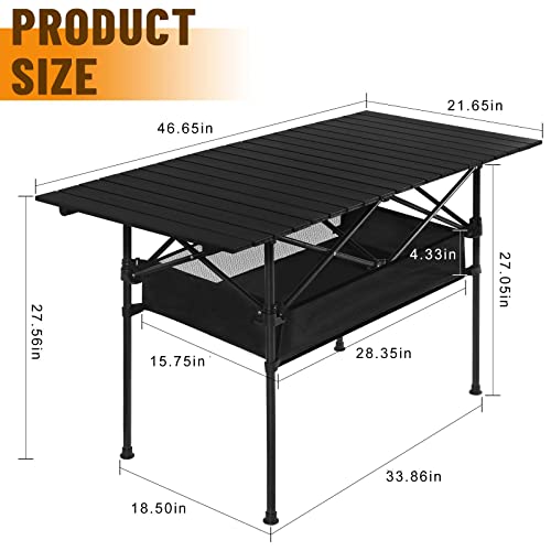 Sinnayeo Folding Camping Table, Portable Aluminum Roll-Up Camp Table With Storage Bag For Outside, Picnic, Hiking, Tailgating #TOP2