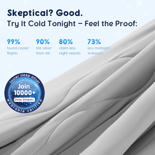 Image of Cooling Blanket for Hot Sleepers & Night Sweats - Cooling Comforter, Breathable Lightweight Double-Sided Summer Bedding, Breathable Soft All Season (Glacier Grey, King(106 inchx90 inch))