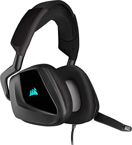 Corsair VOID ELITE RGB USB Gaming Headset (7.1 Surround Sound, Optimised Omnidirection Microphone, Customisable RGB Lighting, Microfibre Mesh Fabric Earpads, Aluminium Construction) - Black