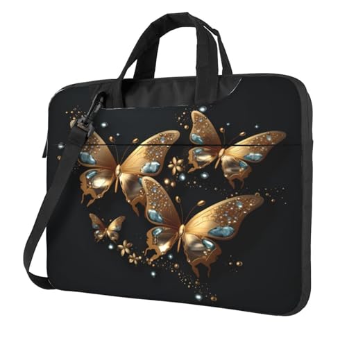 Housse ordinateur 15.6 antichoc sacoche PC portable papillon or