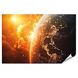 islandburner XXL Bild Poster Nukleare Explosion: Darstellung von Erde und Elementen, Business-Konzept Konferenzraum Büro Kreativagentur