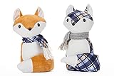 Giftcraft Fox Door Stoppers, Abby and Frankie Fox Door Stoppers, Two Christmas Plush Fox Doorstopper