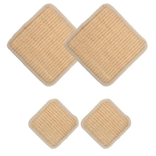 SHINEOFI 4 Salvamanteles de Sisal Natural 13 y 20 CM Cuerda para Colgar Manteles Individuales Resistentes al Calor para Cocina y Comedor Posavasos Multifuncionales para Ollas Platos y