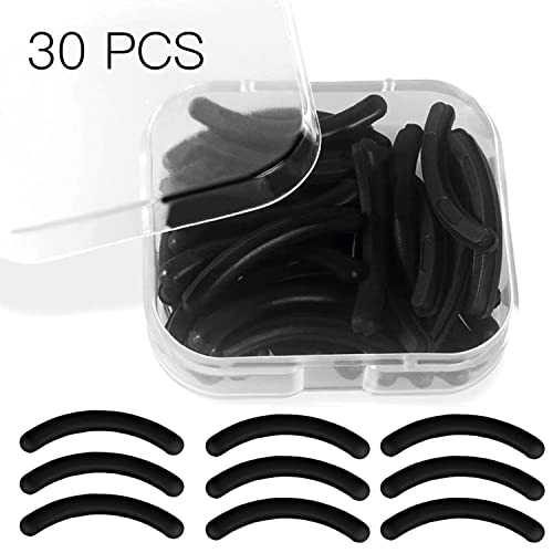 LLTGMV Curler Refills Eyelash Curler Refill Pads Silicone Rubber Curler Replacement Refills Pads for Universal Eyelash Curler with a Clear Storage Box (Black-30pcs)