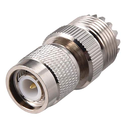 sourcing map Conector Adaptador de latón de Cable coaxial de RF Conector TNC Macho a Conector Hembra UHF 1 Piezas