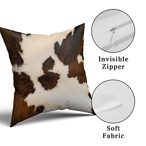 Granbey Set Of 2 Decorative Pillows Covers Cow Skin Abstract Africa Animal Farm Fashion Home Sofa Cushion Cover Throw Pillowcase Gift For Couch Indoor Bed 18 X 18 Inch #TOP6