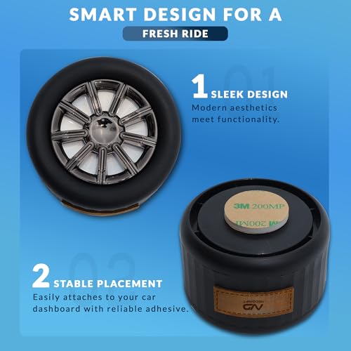 Image of NEODRIFT 'NeoWheel' (Set of 2) | New Car & Vanilla Bliss | Premium Dashboard Car Perfume Air Freshener (Long-Lasting Car Fragrance, Premium Stylish Accessory)