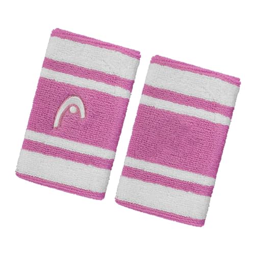 Image of HEAD Striper Wristband | Color: Pink /White | Size: 5 inch | Material: Cotton | for Men & Women | Moisture-Wicking Properties | Dry and Comfortable | Secure and Snug fit | Flexible