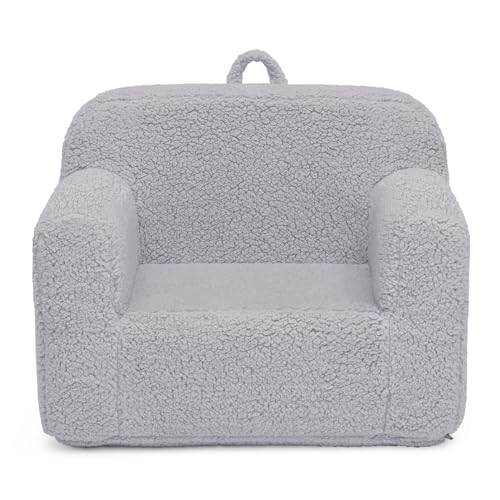 Image of Delta Children Cozee Sherpa Chair, Reading, Arm Rest|Cushion Availability, Grey