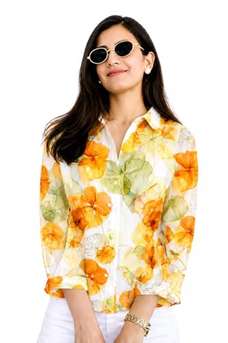 Image of Women's Ombre Pink Casual Shirt for Women | Full Sleeve Stylish Western Top | Soft Regular Fit Button Down Shirt for Girls & Women