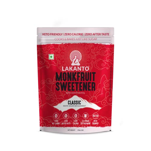 Lakanto Classic Japanese's Monkfruit Sweetener, 454g || 1:1 White Sugar Replacement Zero Calories, Zero Carbs, keto & Diabetic Friendly, Low Glycemic Natural Sweetener