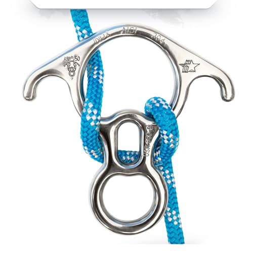 ProClimb Figure 8 Descender | Stainless Steel | Rappelling and Rescue | 50 kN | Bent Ear Design