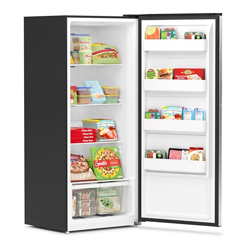 Image of KoolMore 21 cu. ft. Upright Convertible Freezer /Refrigerator, 2-in-1 Appliance, Great Storage for Fresh or Frozen Food and Drinks with Clear Shelves and Drawers in Silver