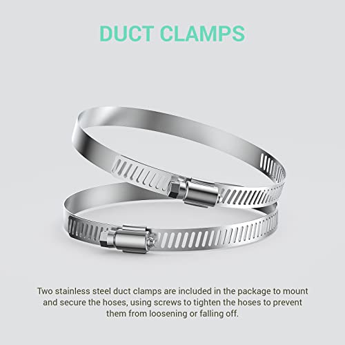 Drasum Dryer Vent Hose 4 Inch Duct 10 FT Duct Hose with 2 Clamps–4 Layer PVC and Aluminum Flexible Duct for HVAC Ventilation