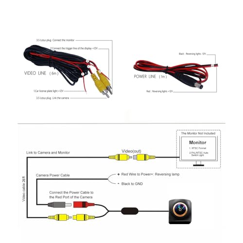 Image of Vlicevrn HD LED Car Rear View Camera Night Vision Backup Parking Waterproof IP68 Vehicle-Camera for Mitsubishi ASX /Mitsubishi RVR /Mitsubishi Outlander Sport 2010~2015 (Golden Full Fixed)