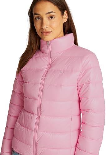 Tommy Jeans Damen Pufferjacke Essential Tape Hochglanz, Rosa (Pink Sugar), L – Ansicht 3