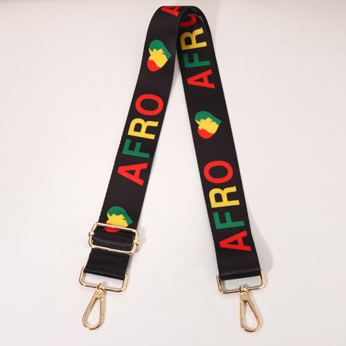 Image of African Purse Strap Replacement Africa Map Fist Juneteenth Crossbody Shoulder Bag Straps African Outfits Gifts