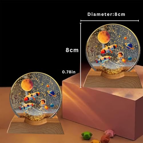 Image of One94Store 3D Acrylic LED Night Light - Warm White & Colorful Rocket Design with Durable Plastic Base, Decorative Table Lamp for Bedroom, Living Room, Kids Room, Study & Home Decor Gifting