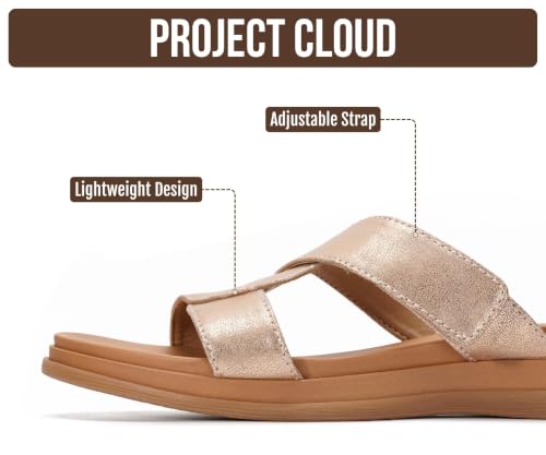Image of Project Cloud Wedge Sandals for Women 2026 - Comfortable Soft & Plush Insole Strappy Womens Sandals with Lightweight and Non-Slip Durable Outsole